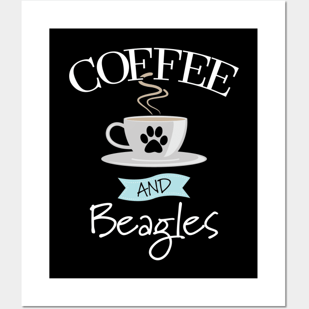 Beagle - Coffee And Beagles Wall Art by Kudostees